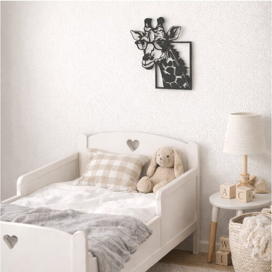 Giraf met bril – wanddecoratie (zwart MDF)