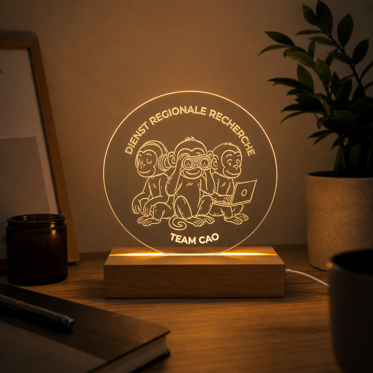 LED lamp met naam graveren - gepersonaliseerd acrylaat lampje
