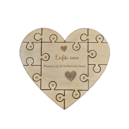 Puzzelhart voor mama of oma - om zelf in te vullen