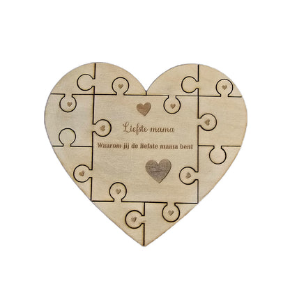 Puzzelhart voor mama of oma - om zelf in te vullen