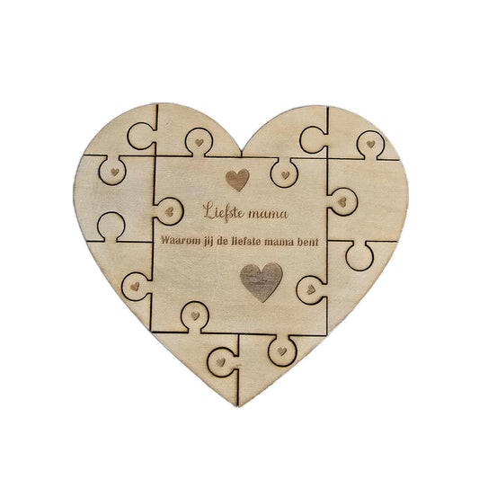 Puzzelhart voor mama of oma - om zelf in te vullen