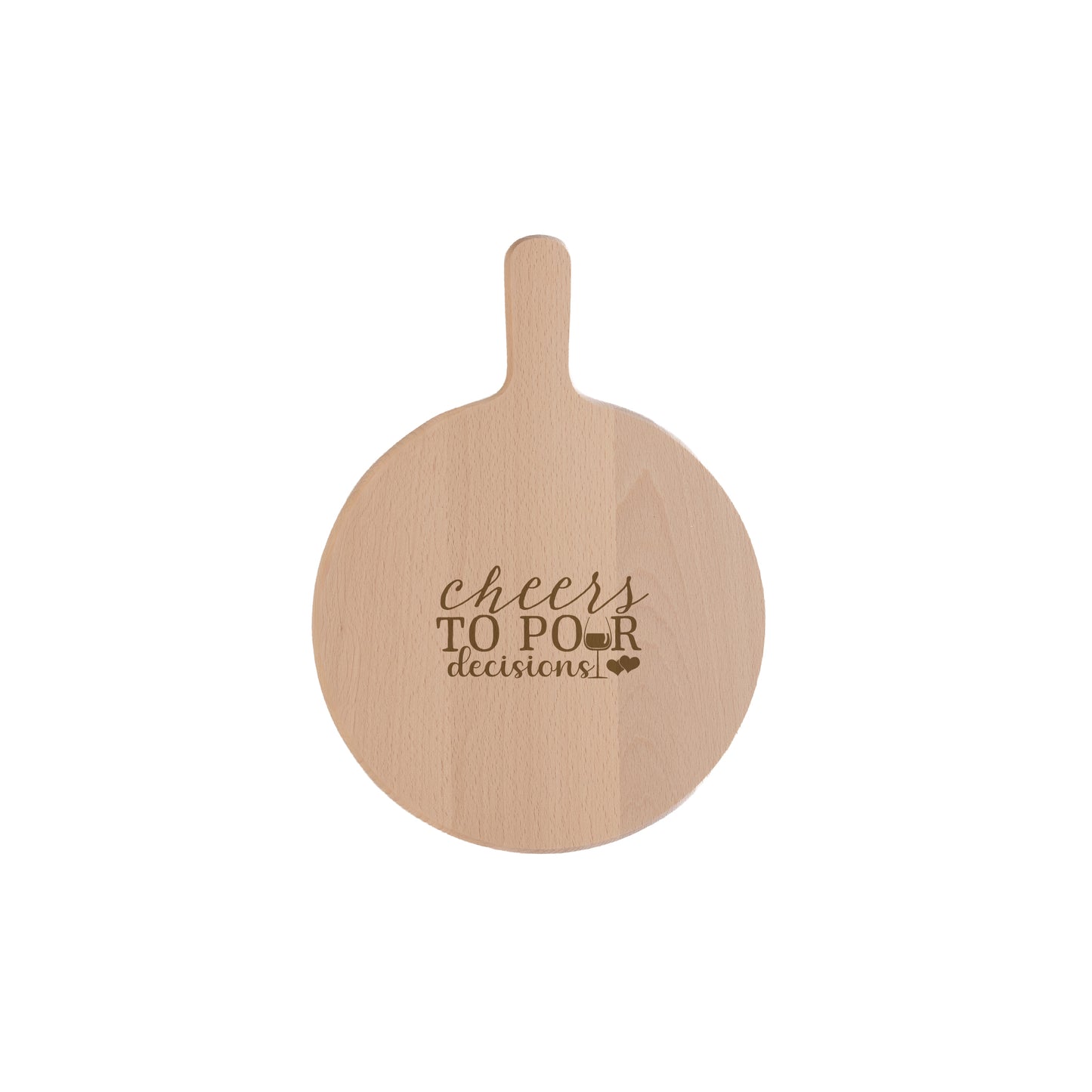 Ronde borrelplank laten graveren - beukenhout gepersonaliseerd cadeau
