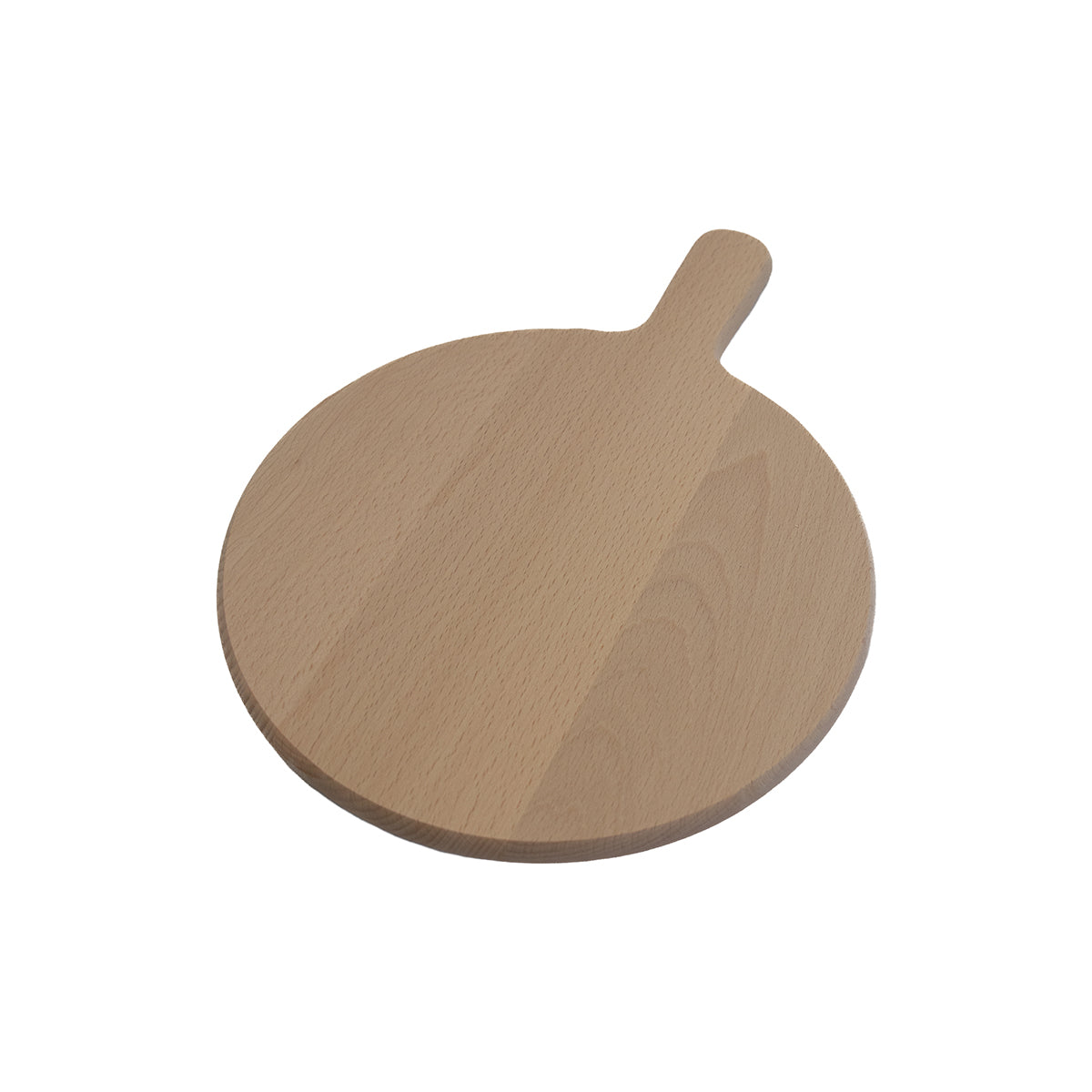 Lege ronde beukenhouten borrelplank klaar voor een persoonlijke gravering.