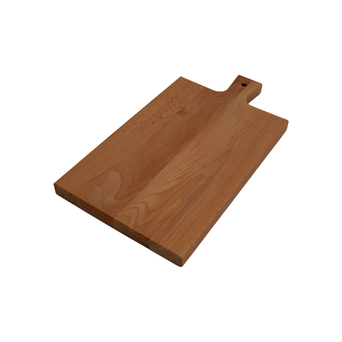 Rechthoekige borrelplank van beukenhout met handvat