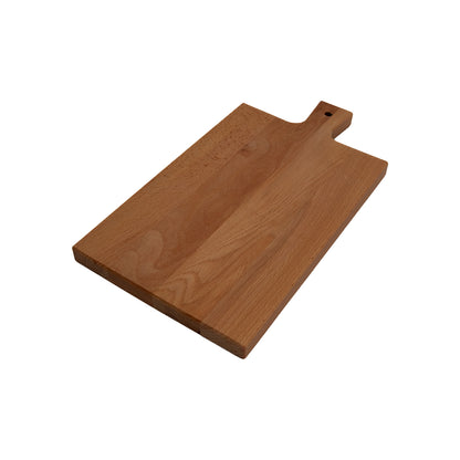 Rechthoekige borrelplank van beukenhout met handvat